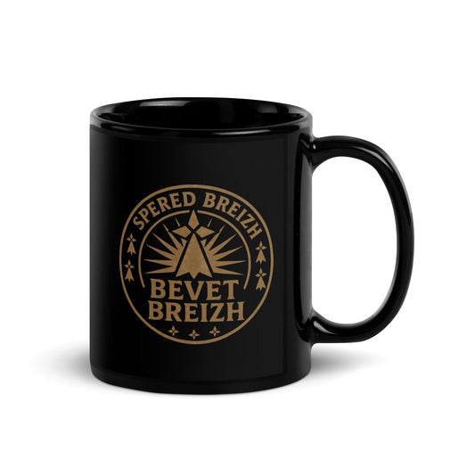 Mug noir Spered Breizh mugs Bevet Breizh 