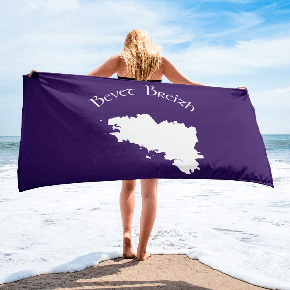 Serviette de bain mauve Bevet Breizh 76cm x 152cm Bevet Breizh 