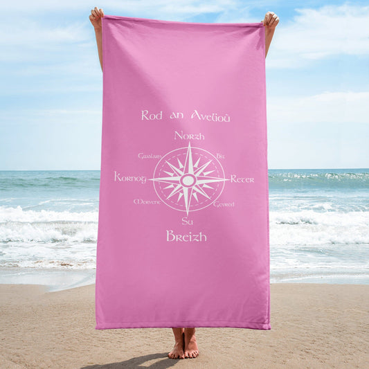 Serviette de plage rose lavande rod an avelioù serviette Bevet Breizh 