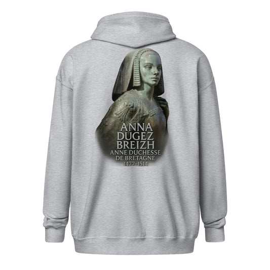 Sweat à capuche à fermeture éclair Anne de Bretagne sweat-shirt Bevet Breizh Gris Sport S 