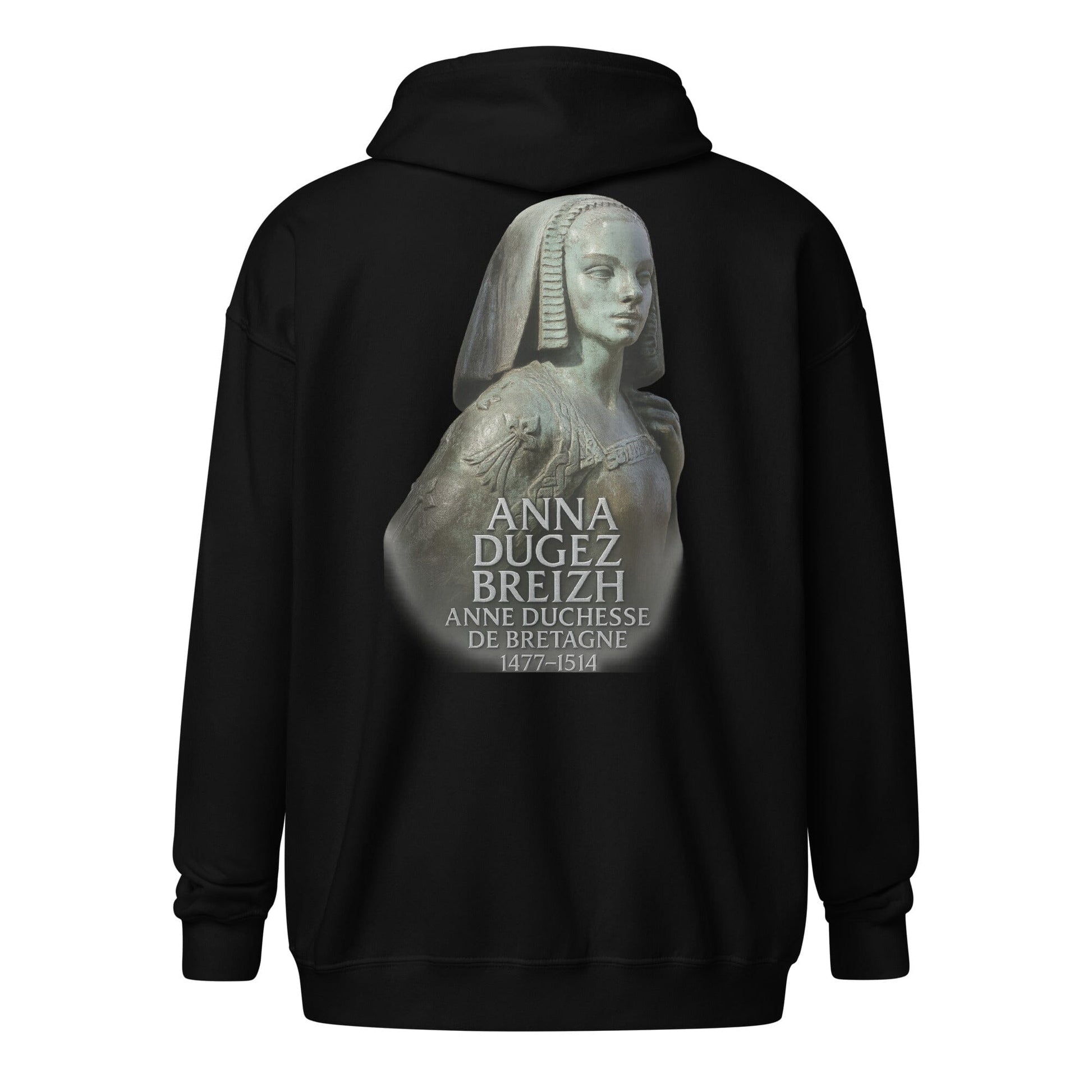 Sweat à capuche à fermeture éclair Anne de Bretagne sweat-shirt Bevet Breizh Noir S 