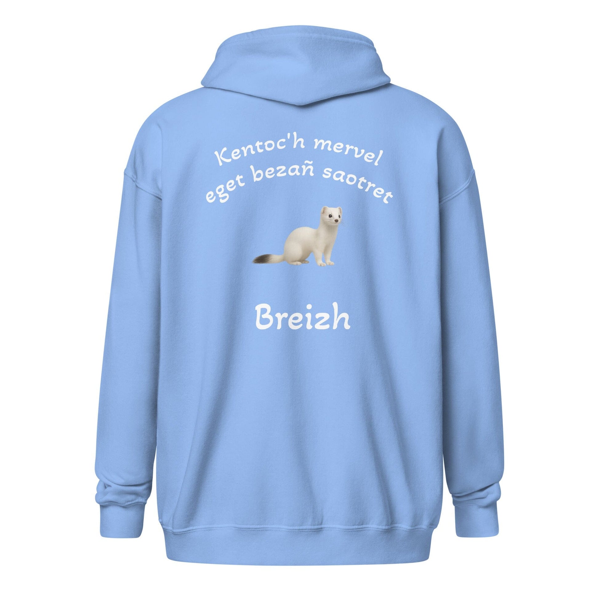 Sweat à capuche à fermeture éclair kentoc'h mervel eget bezañ saotret sweat-shirt Bevet Breizh Bleu S 