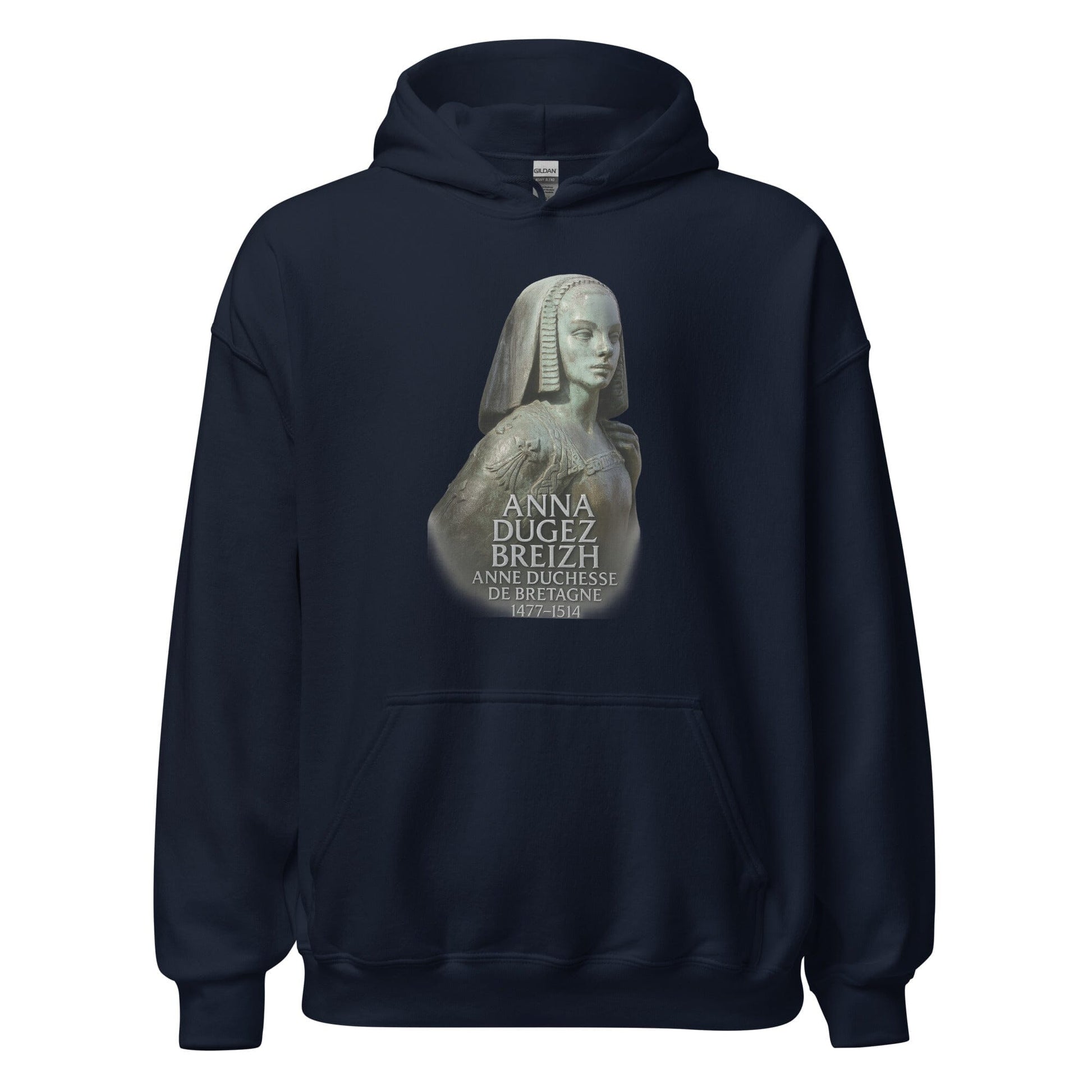 Sweat à capuche Anne de Bretagne Bevet Breizh Bleu Marine S 