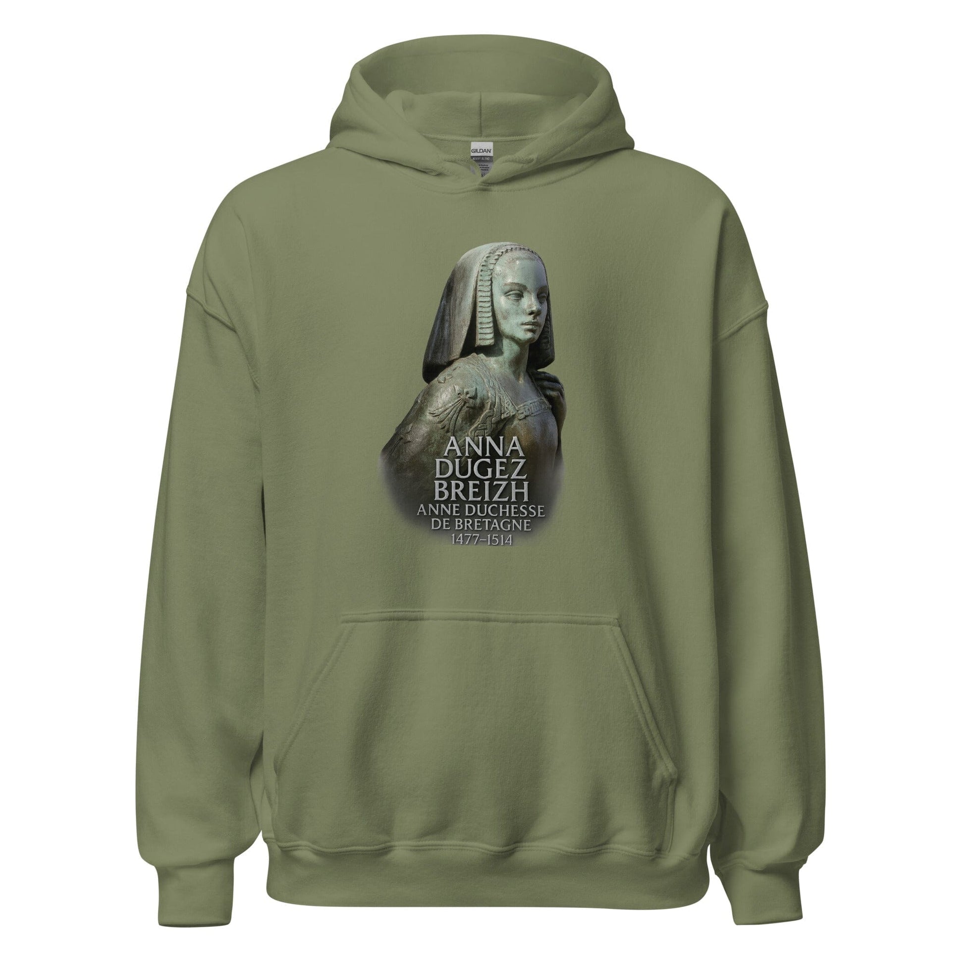 Sweat à capuche Anne de Bretagne Bevet Breizh Vert Militaire S 
