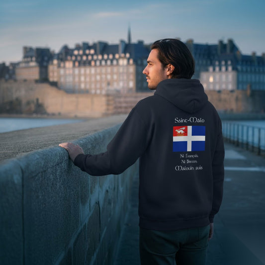 Sweat à Capuche Breton "Malouin suis" sweat-shirt Bevet Breizh 