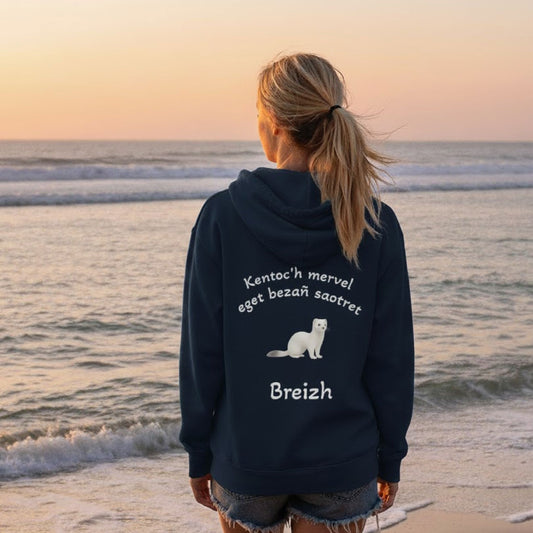 Sweat à capuche “Devise bretonne” – Kentoc’h mervel eget bezañ saotret sweat-shirt Bevet Breizh 