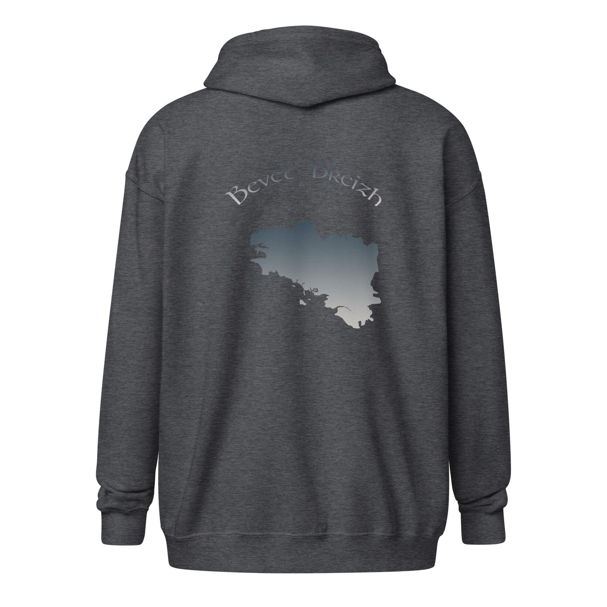 Sweat à capuche épais unisexe à fermeture éclair Bevet Breizh sweat-shirt Bevet Breizh Gris Foncé Chiné S 