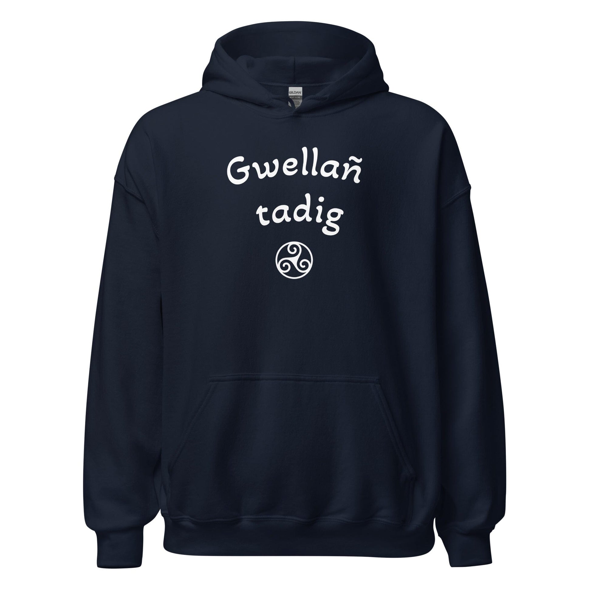 Sweat à capuche Gwellañ tadig sweatshirt Bevet Breizh Bleu Marine S 