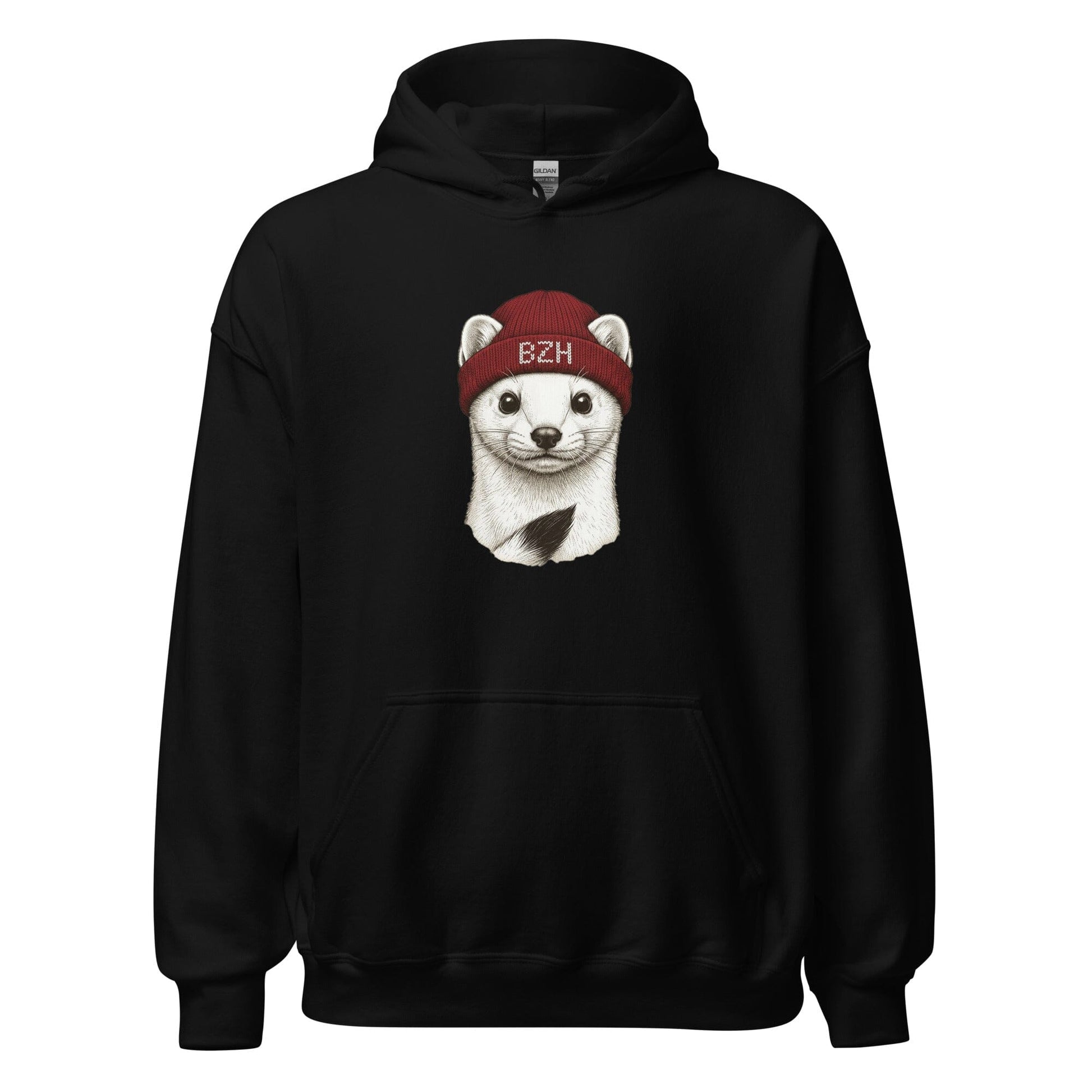 Sweat à capuche Hermine BZH Bevet Breizh sweat-shirt Bevet Breizh Noir S 
