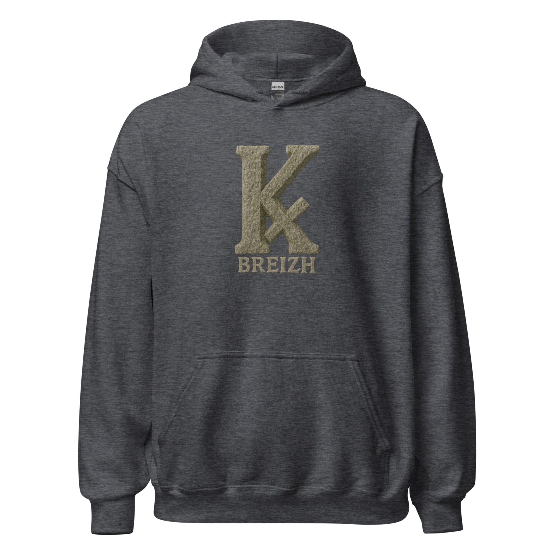 Sweat à capuche K barré sweat-shirt Bevet Breizh Gris Foncé Chiné S 