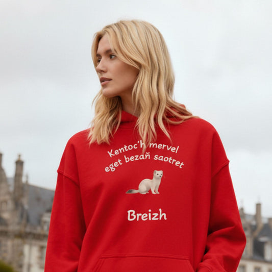 Sweat à capuche Kentoc'h mervel eget bezañ saotret sweat-shirt Bevet Breizh 
