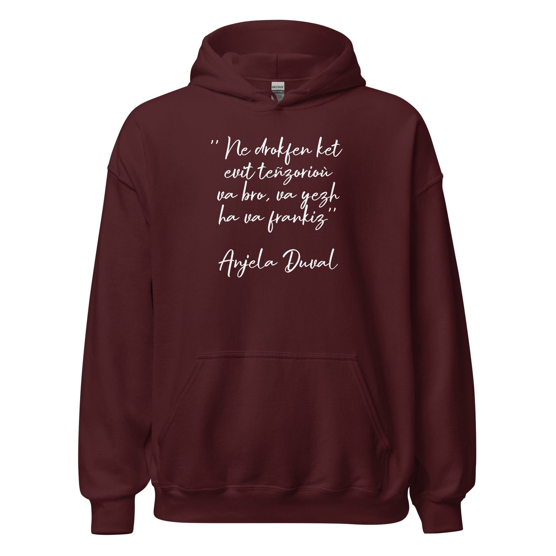 Sweat à capuche Ne drokfen ket evit teñzorioù Anjela Duval sweatshirt Bevet Breizh 