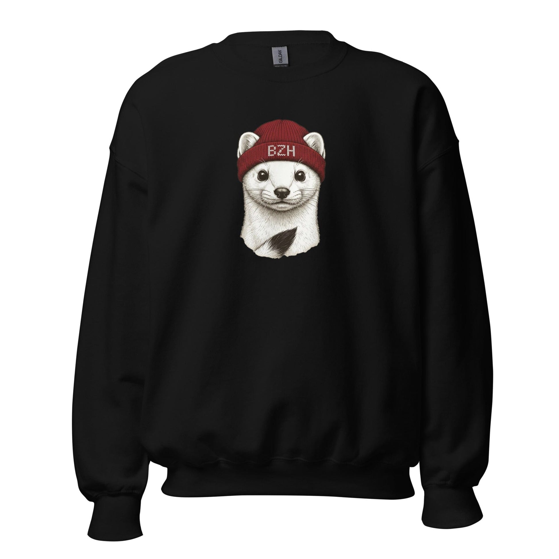 Sweat Hermine BZH col rond unisexe sweat-shirt Bevet Breizh Noir S 