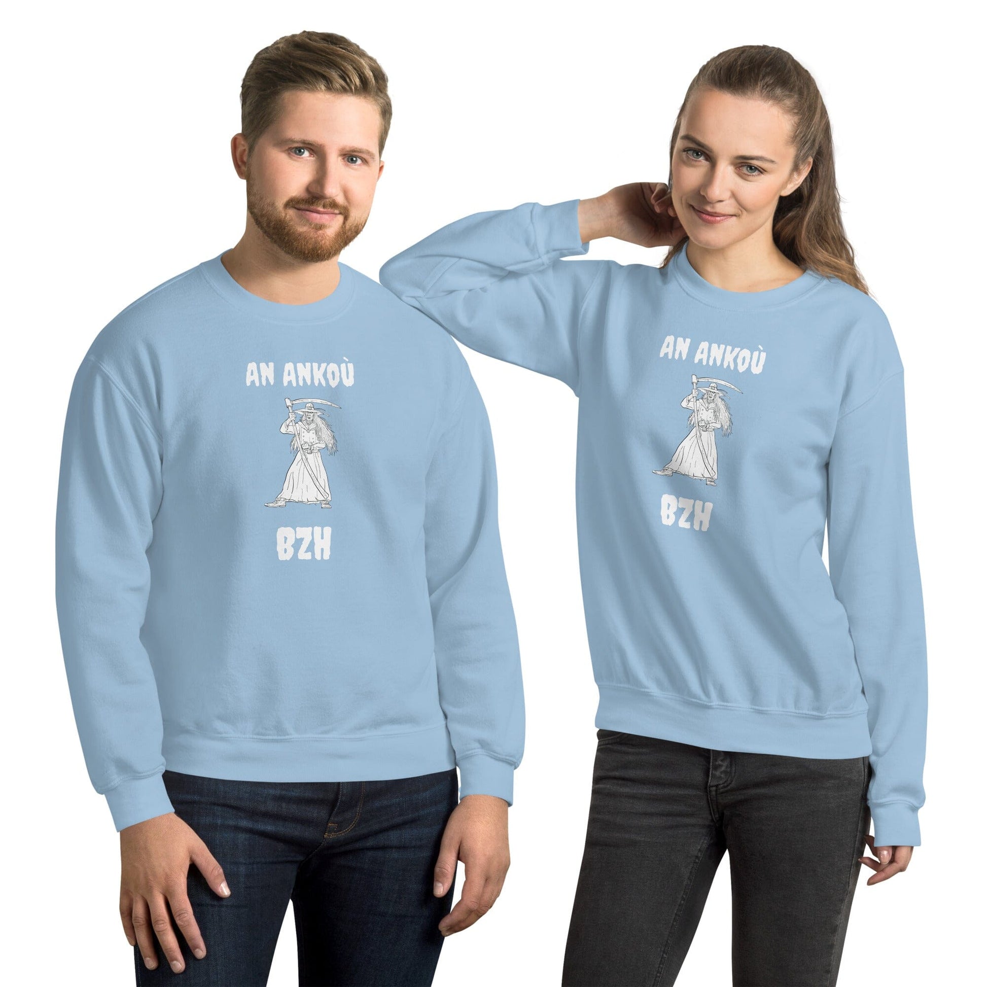 Sweat-shirt unisexe An Ankoù Bevet Breizh Bleu Clair S 