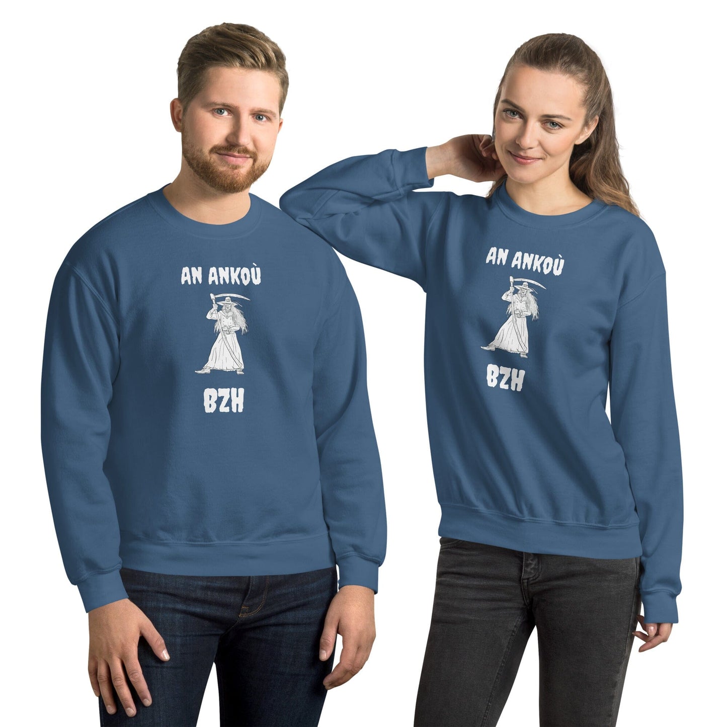 Sweat-shirt unisexe An Ankoù Bevet Breizh Bleu Indigo S 