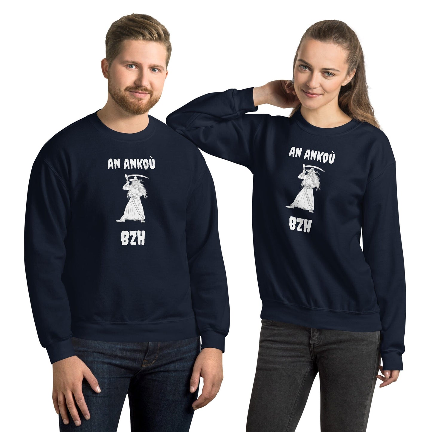 Sweat-shirt unisexe An Ankoù Bevet Breizh Bleu Marine S 