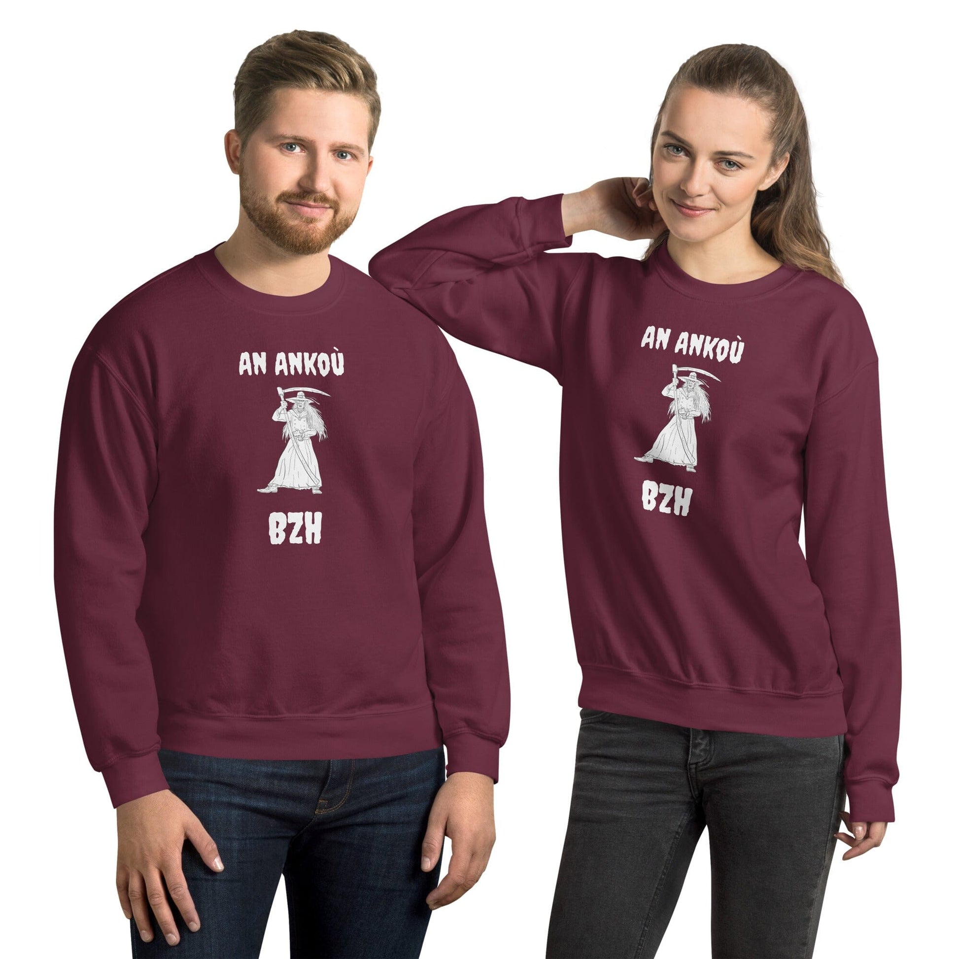 Sweat-shirt unisexe An Ankoù Bevet Breizh Bordeaux S 