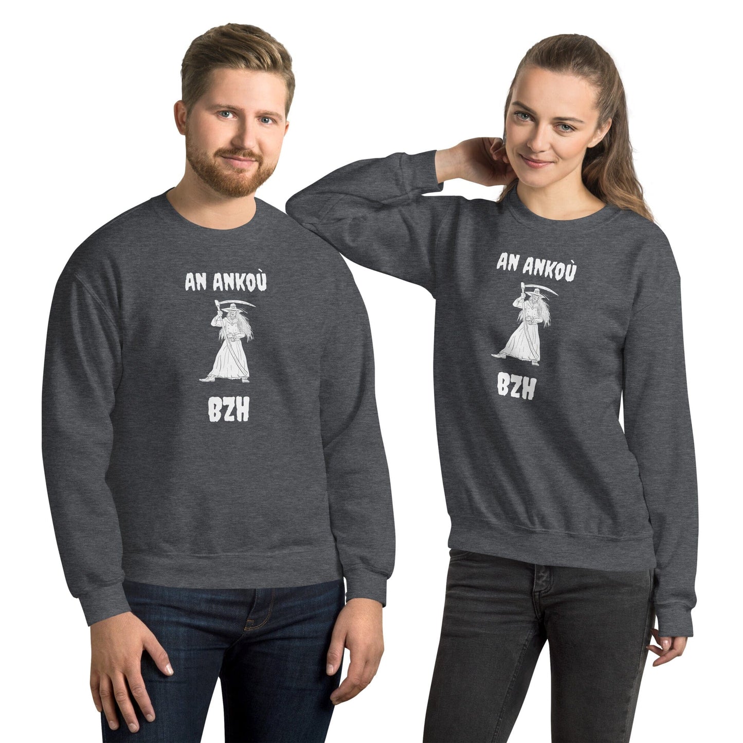 Sweat-shirt unisexe An Ankoù Bevet Breizh Gris Foncé Chiné S 