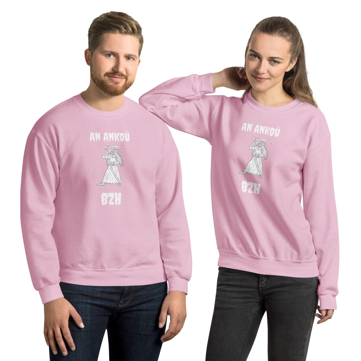 Sweat-shirt unisexe An Ankoù Bevet Breizh Rose Clair S 