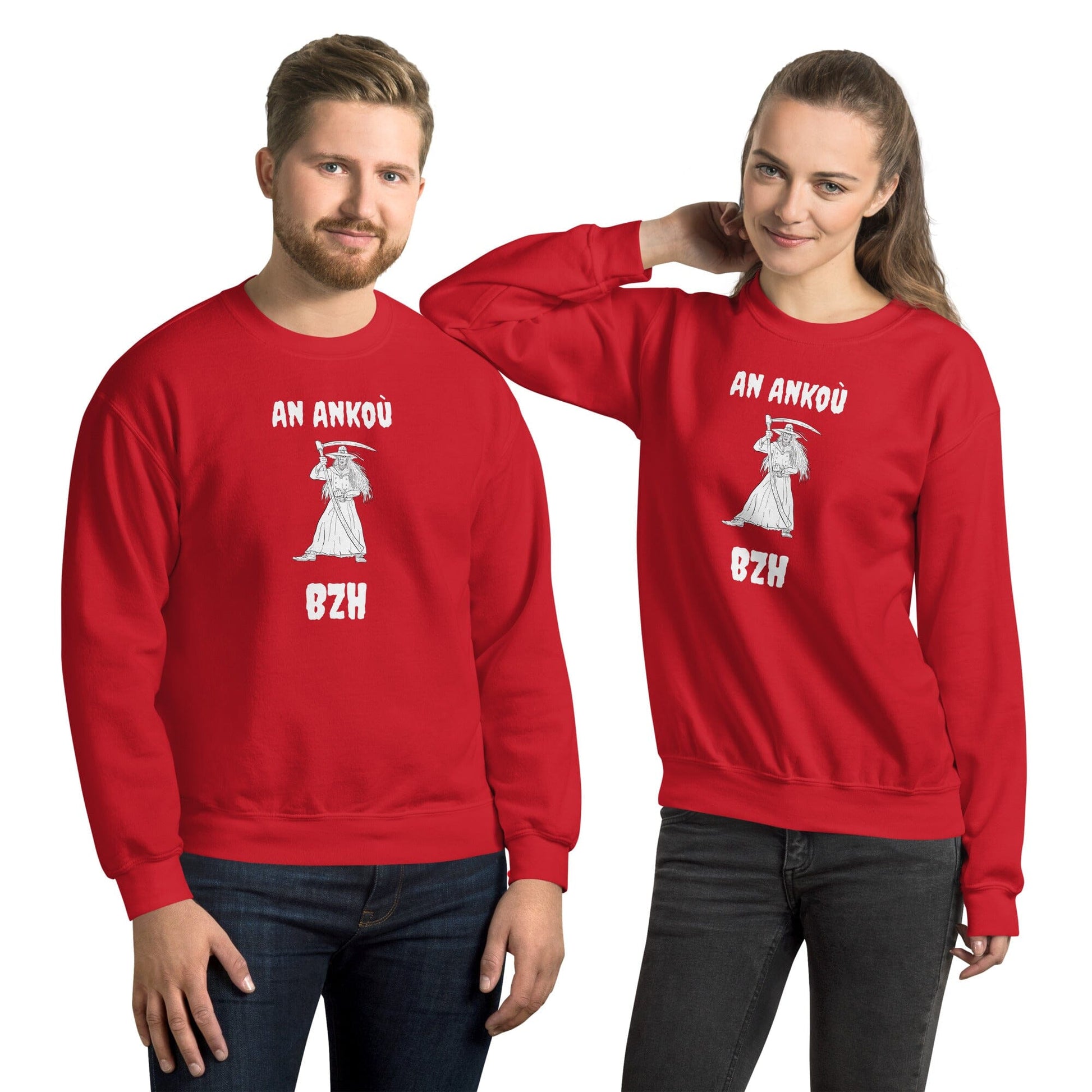 Sweat-shirt unisexe An Ankoù Bevet Breizh Rouge S 