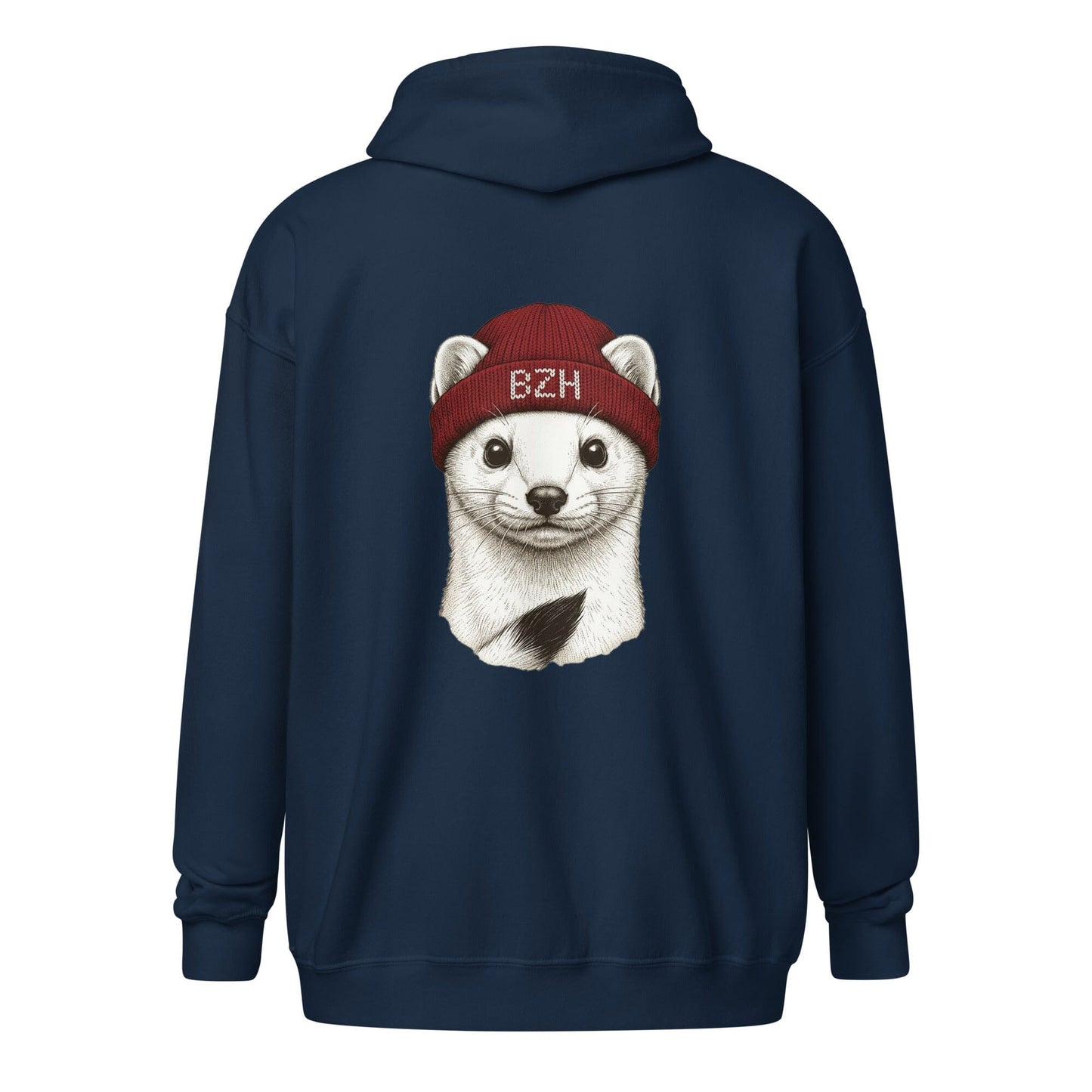 Sweat zippé Hermine BZH sweat-shirt Bevet Breizh Bleu Marine S 