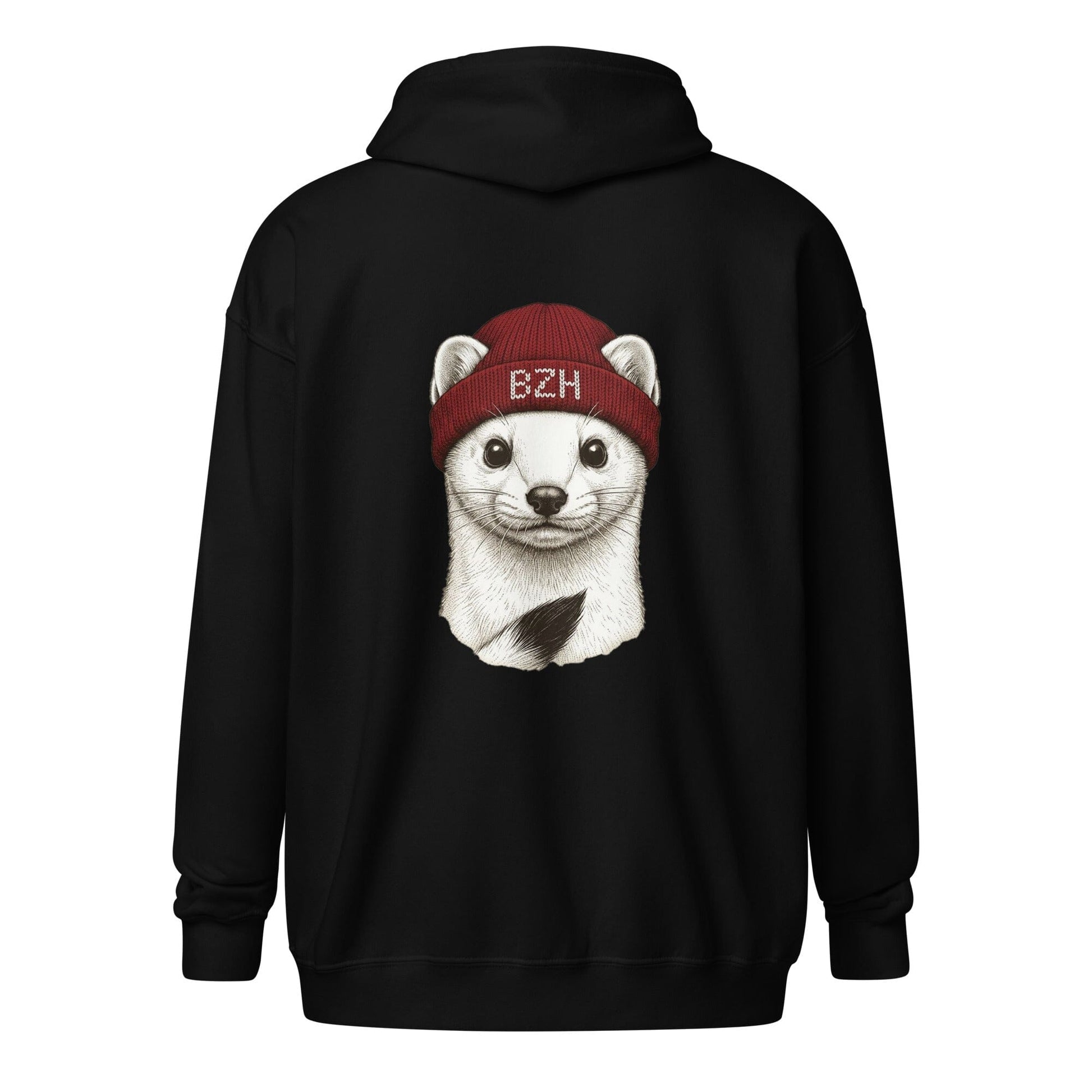 Sweat zippé Hermine BZH sweat-shirt Bevet Breizh Noir S 
