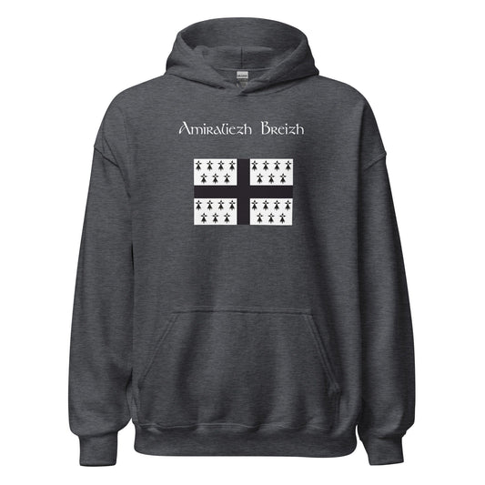 Sweatshirt à capuche amiraliezh Breizh sweat-shirt Bevet Breizh Gris Foncé Chiné S 