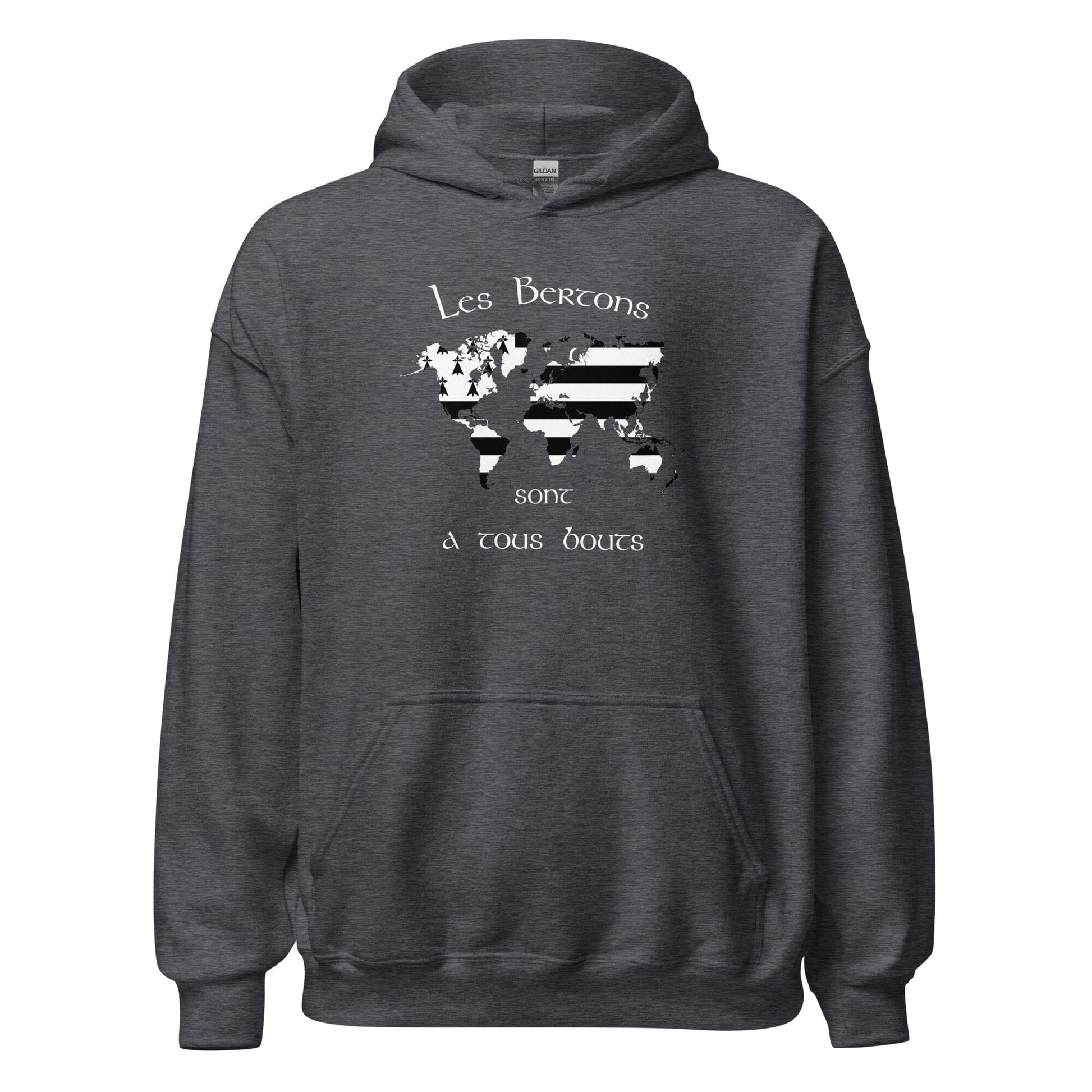 Sweatshirt à capuche les Bertons sont a tous bouts sweatshirt Bevet Breizh Gris Foncé Chiné S 