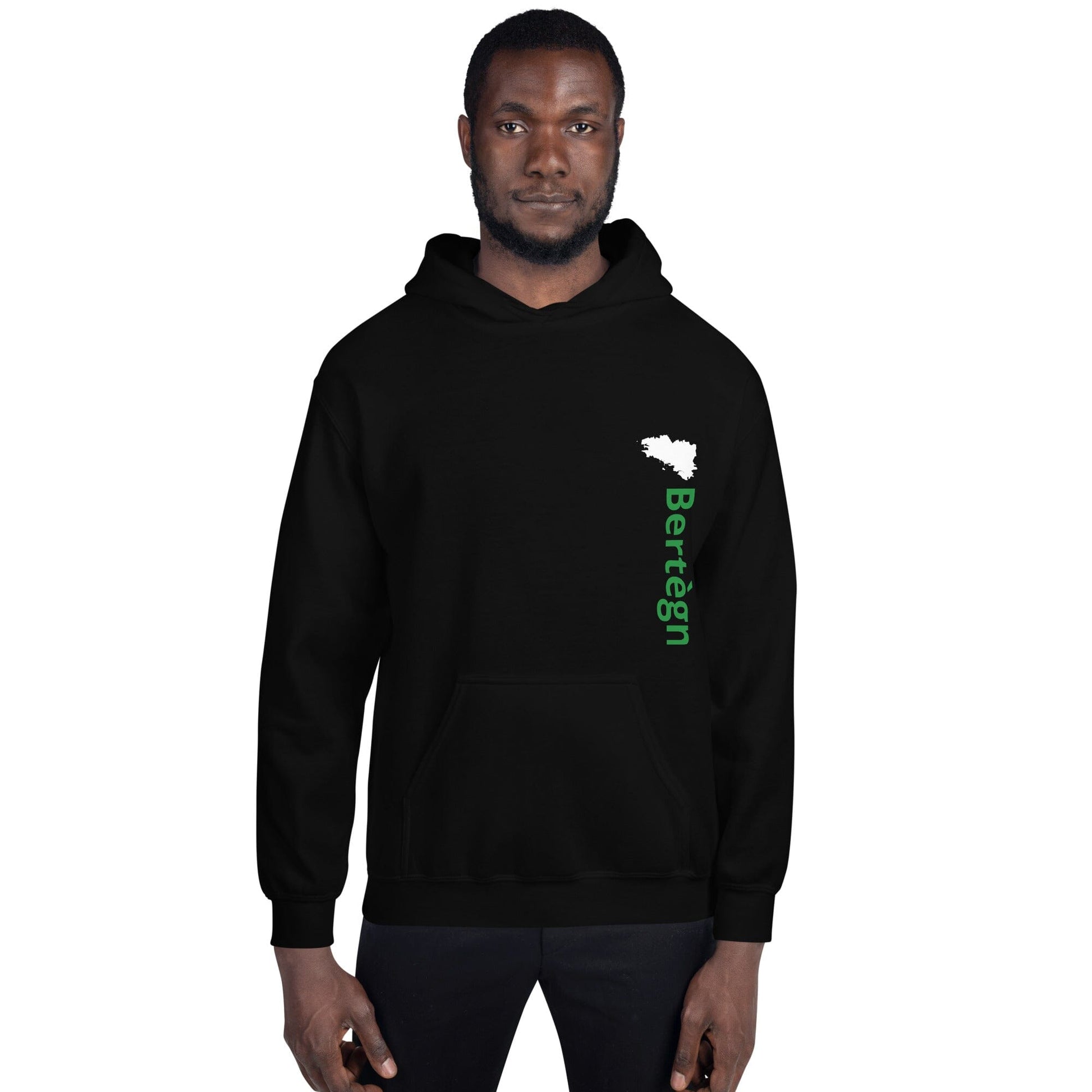 Sweatshirt à capuche noir unisexe Bertègn Bevet Breizh 