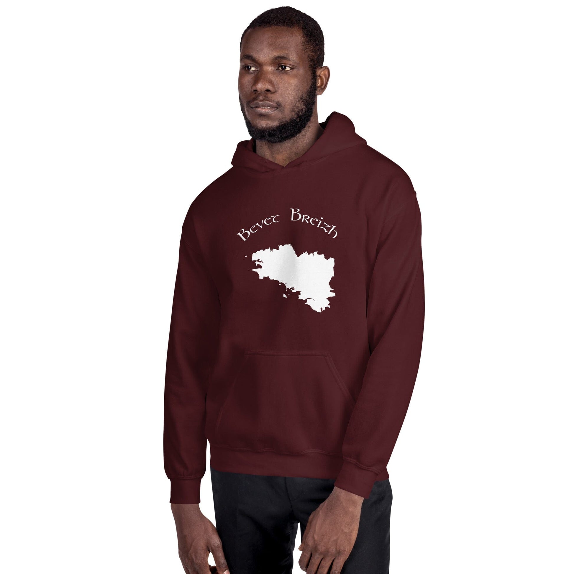 Sweatshirt à capuche pour homme Bevet Breizh Bevet Breizh Bordeaux S 