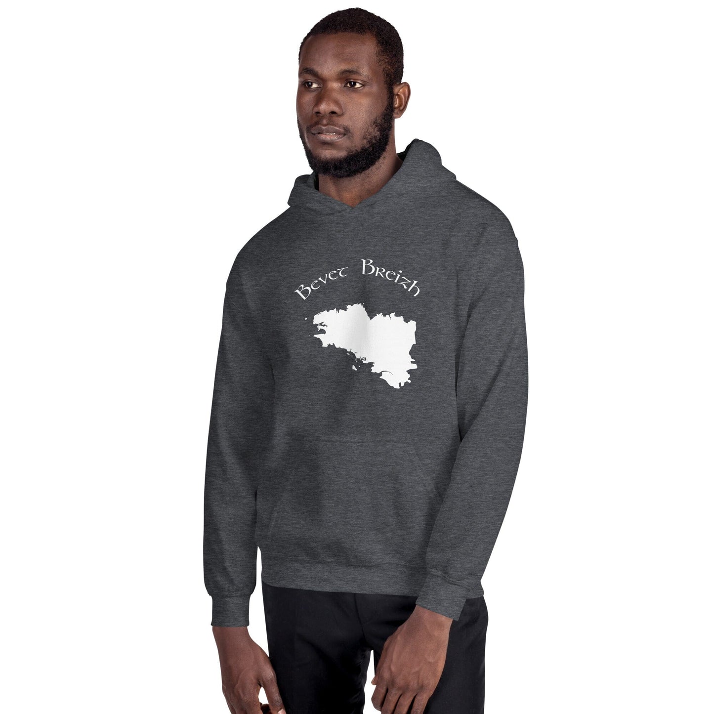 Sweatshirt à capuche pour homme Bevet Breizh Bevet Breizh Gris Foncé Chiné S 