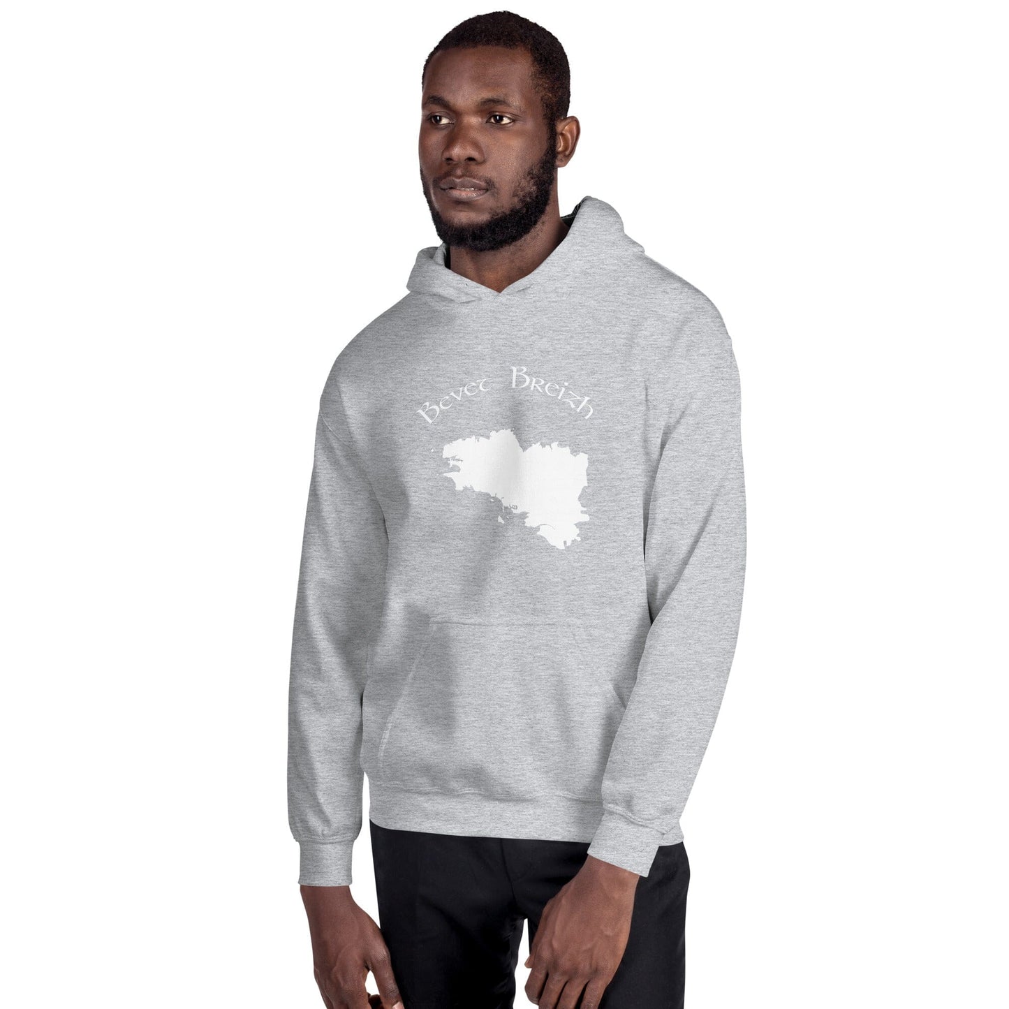 Sweatshirt à capuche pour homme Bevet Breizh Bevet Breizh Gris Sport S 