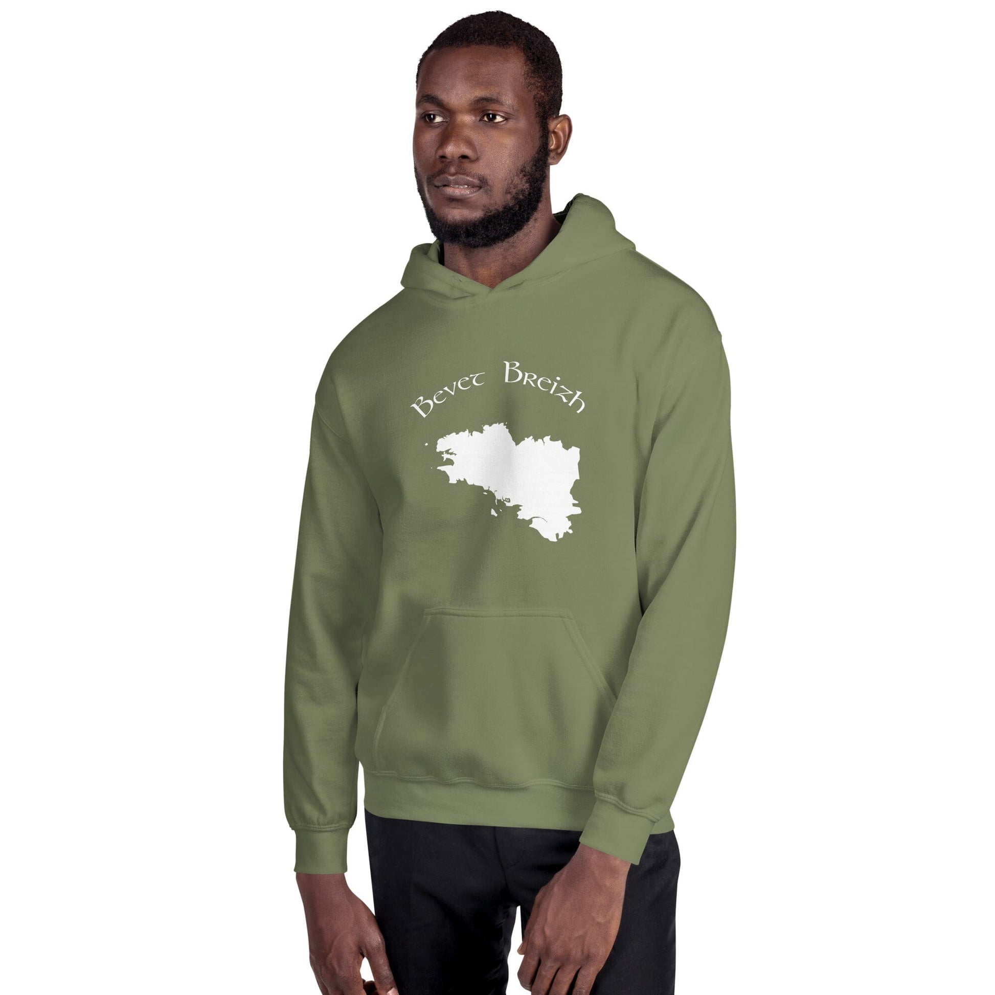 Sweatshirt à capuche pour homme Bevet Breizh Bevet Breizh Vert Militaire S 