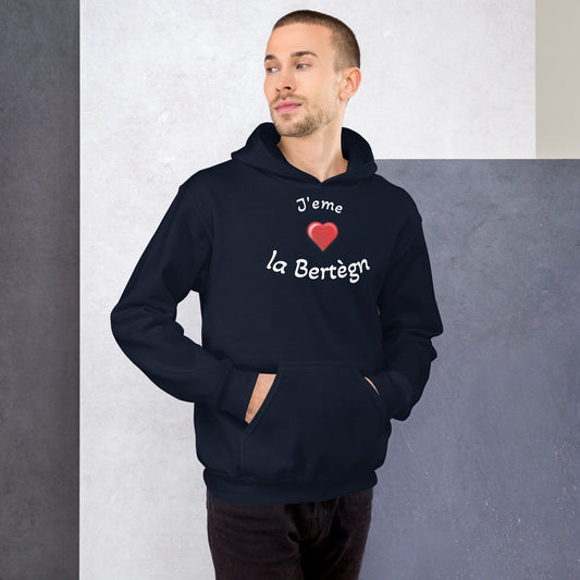 Sweatshirt à capuche pour homme J'eme la Bertègn Bevet Breizh Bleu Marine S 