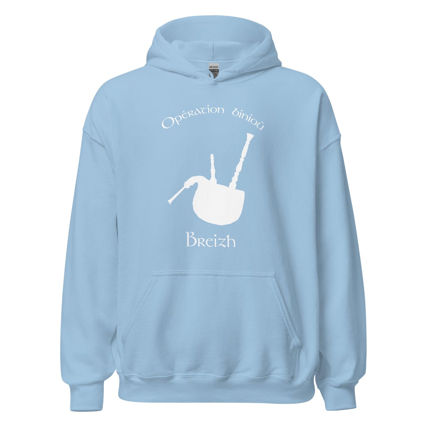 Sweatshirt à capuche unisexe opération binioù sweatshirt Bevet Breizh Bleu Clair S 