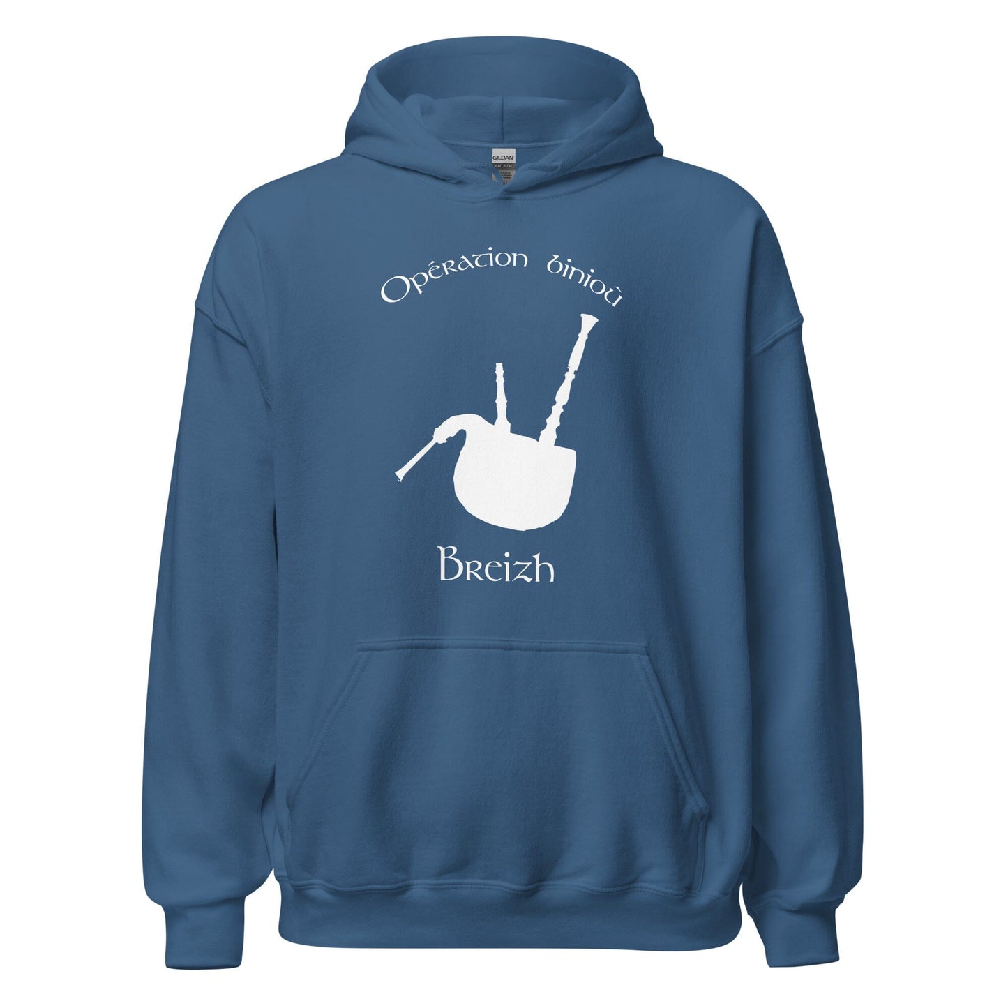 Sweatshirt à capuche unisexe opération binioù sweatshirt Bevet Breizh Bleu Indigo S 