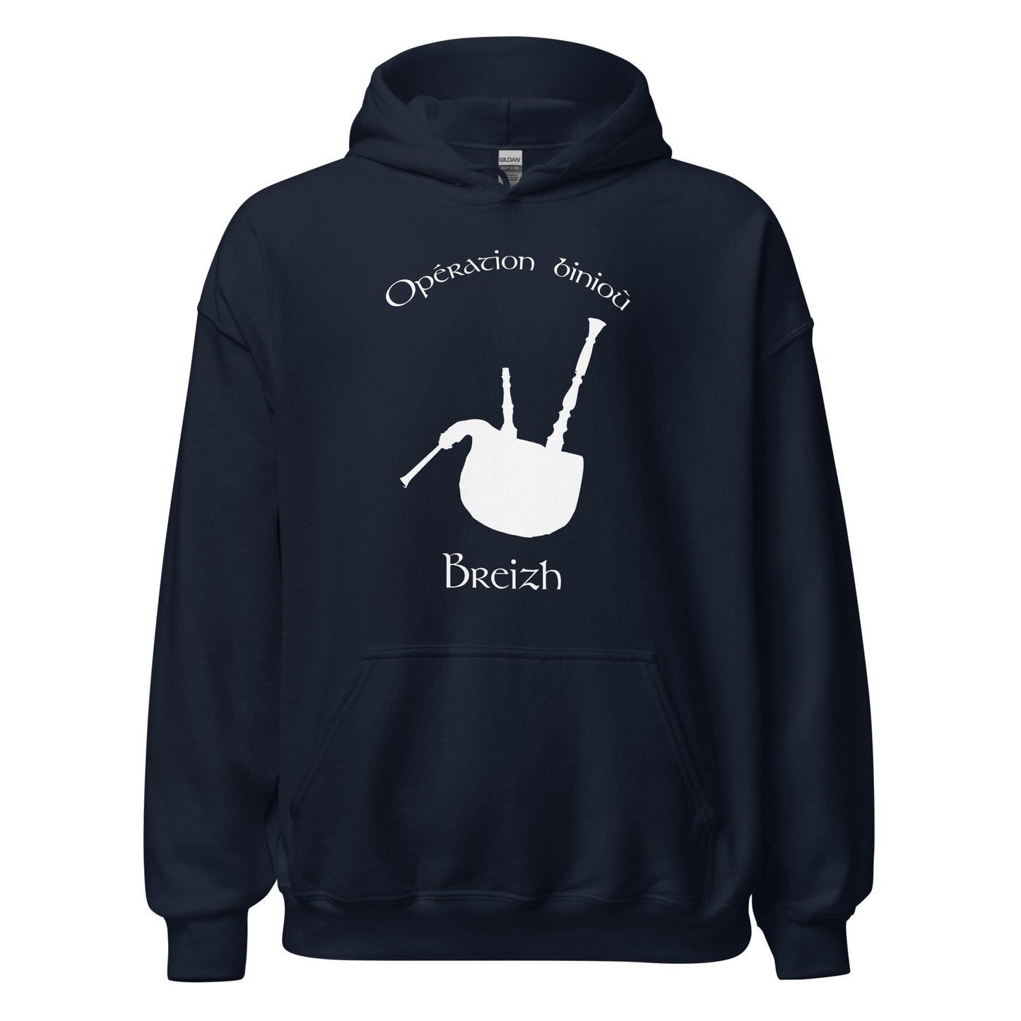 Sweatshirt à capuche unisexe opération binioù sweatshirt Bevet Breizh Bleu Marine S 