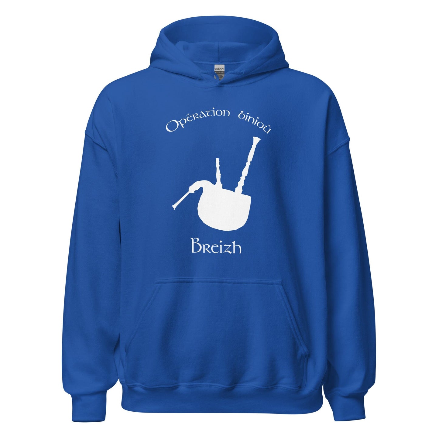 Sweatshirt à capuche unisexe opération binioù sweatshirt Bevet Breizh Bleu Roi S 
