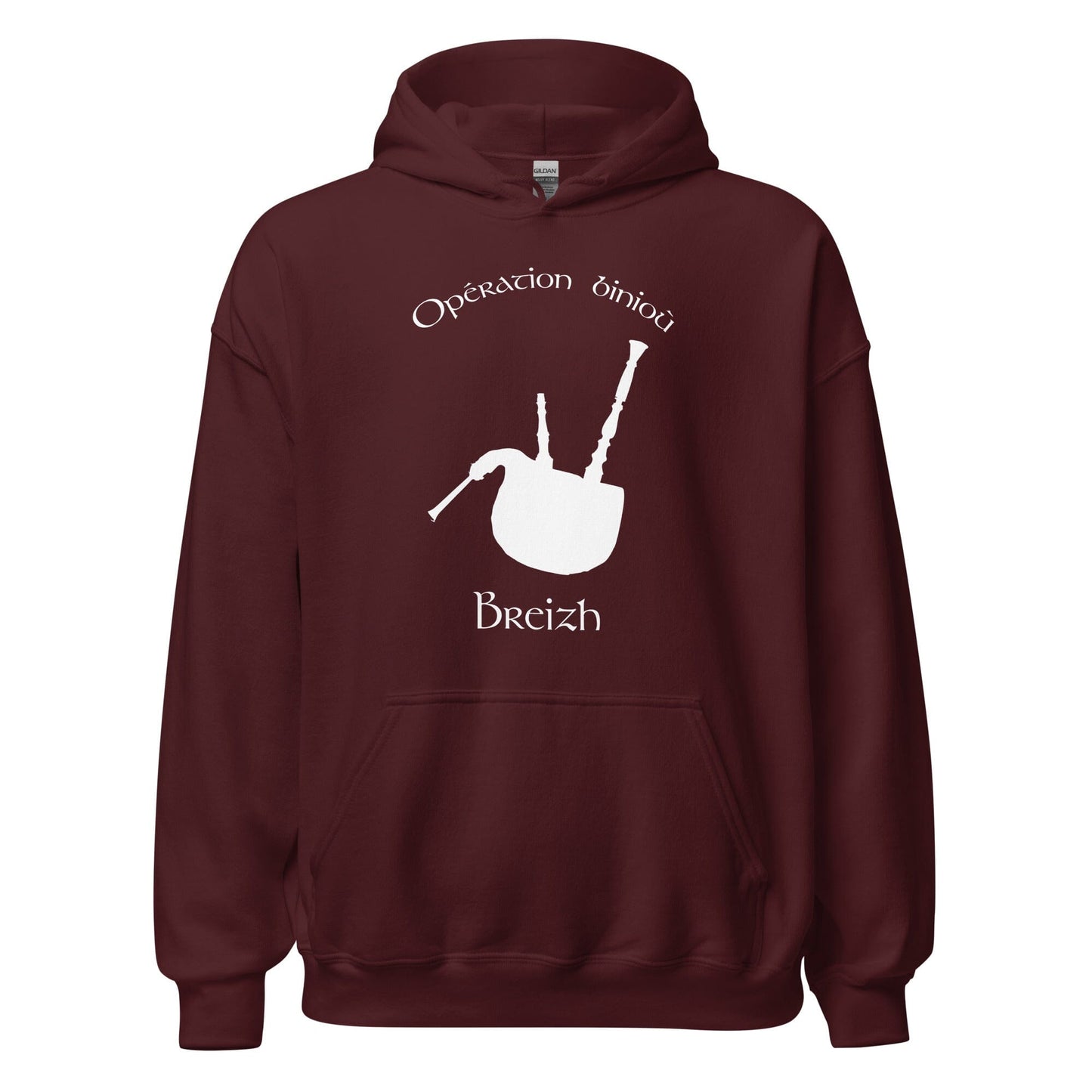 Sweatshirt à capuche unisexe opération binioù sweatshirt Bevet Breizh Bordeaux S 