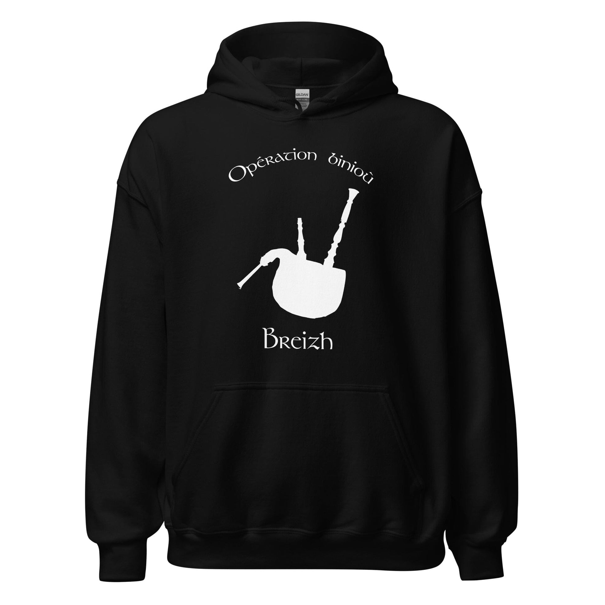 Sweatshirt à capuche unisexe opération binioù sweatshirt Bevet Breizh Noir S 