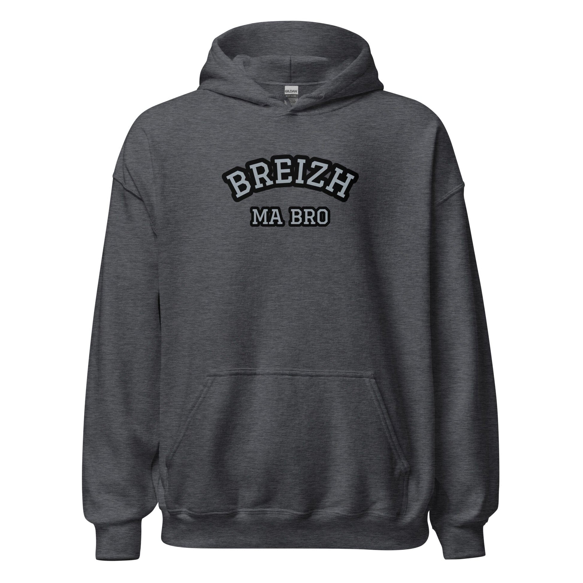 Sweatshirt Breizh ma bro unisexe à capuche sweatshirt Bevet Breizh Gris Foncé Chiné S 