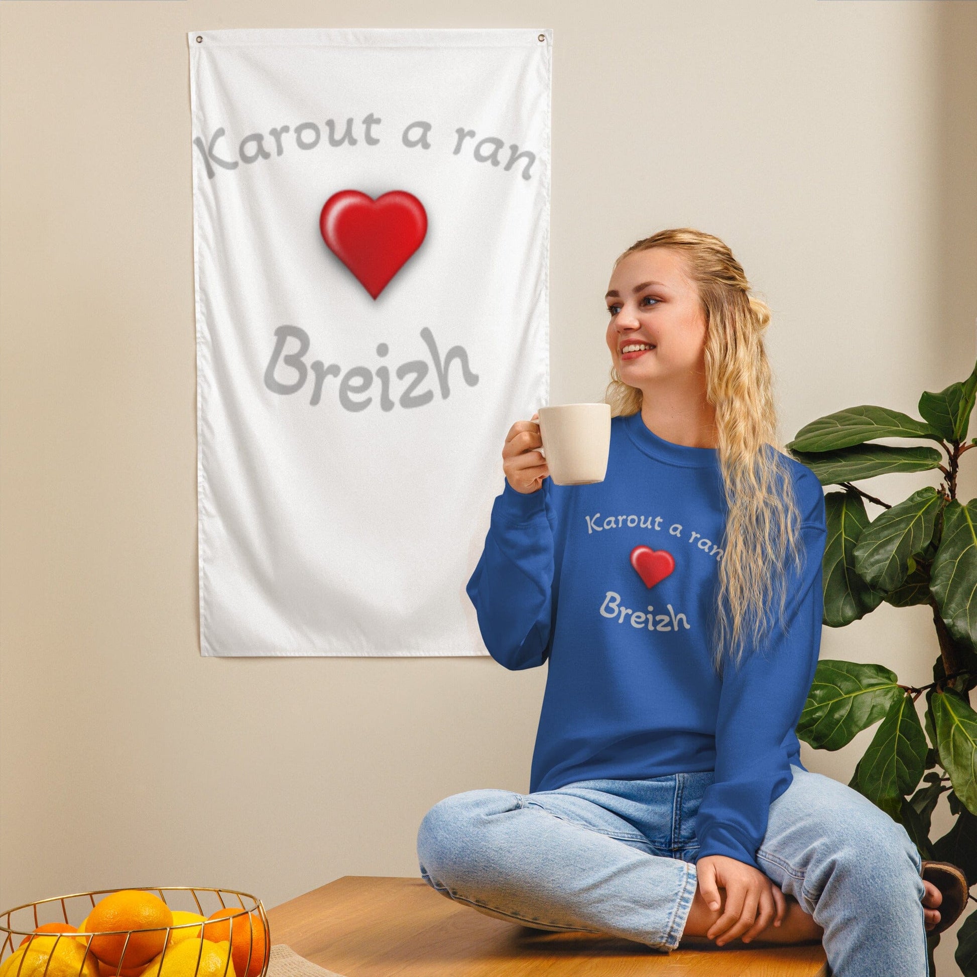 Sweatshirt femme karout a ran Bevet Breizh Bleu Roi S 