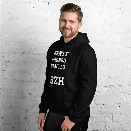 Sweatshirt homme à capuche Nantes=BZH Bevet Breizh Noir S 