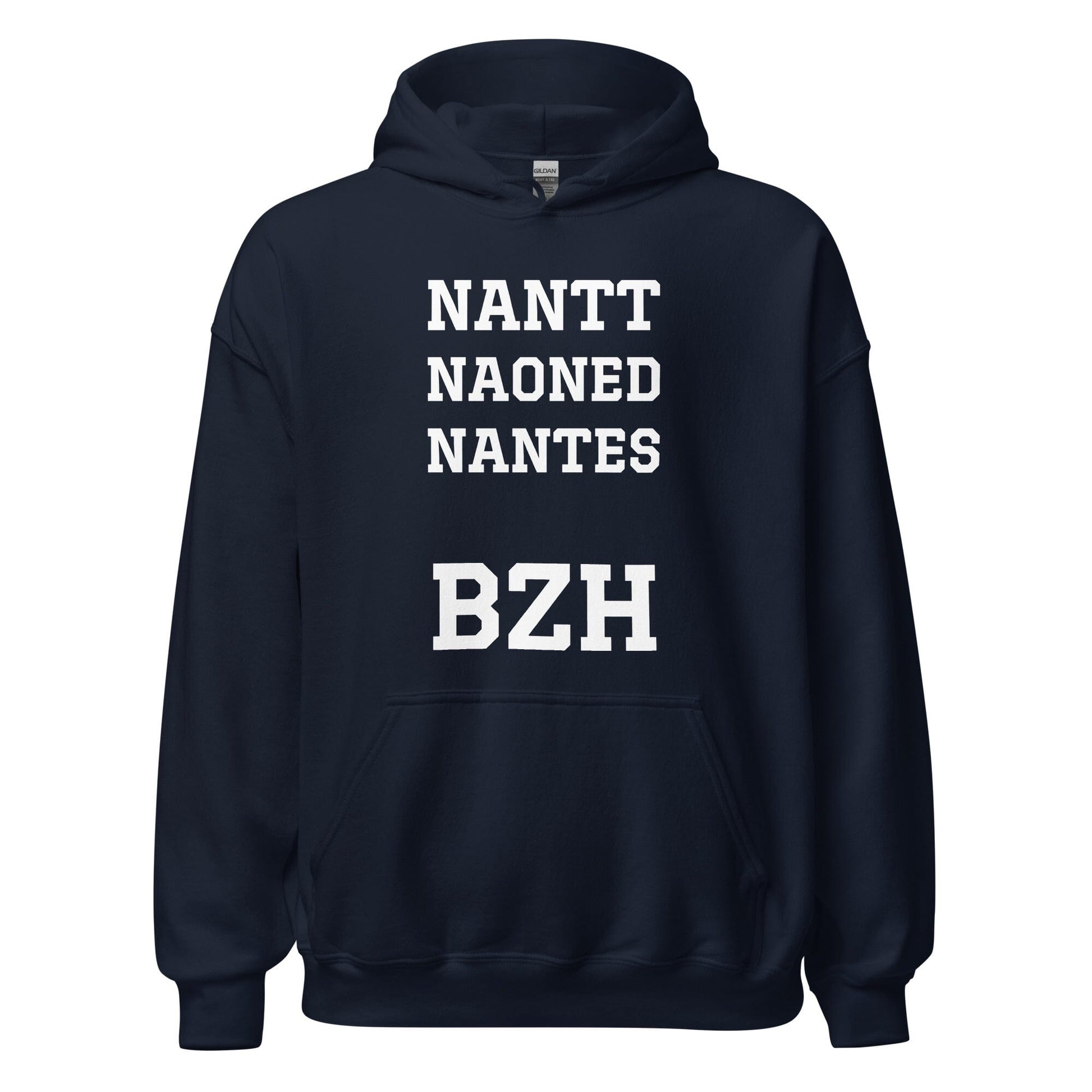 Sweatshirt homme à capuche Nantes=BZH sweat-shirt Bevet Breizh Bleu Marine S 