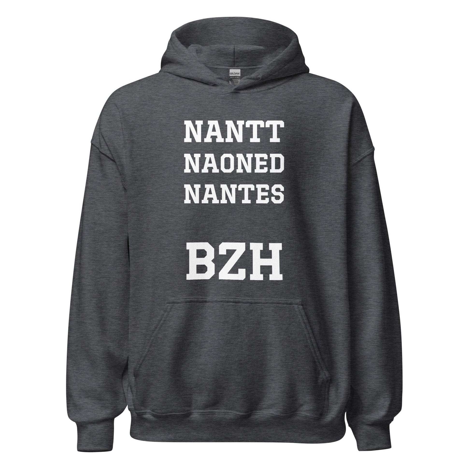 Sweatshirt homme à capuche Nantes=BZH sweat-shirt Bevet Breizh Gris Foncé Chiné S 