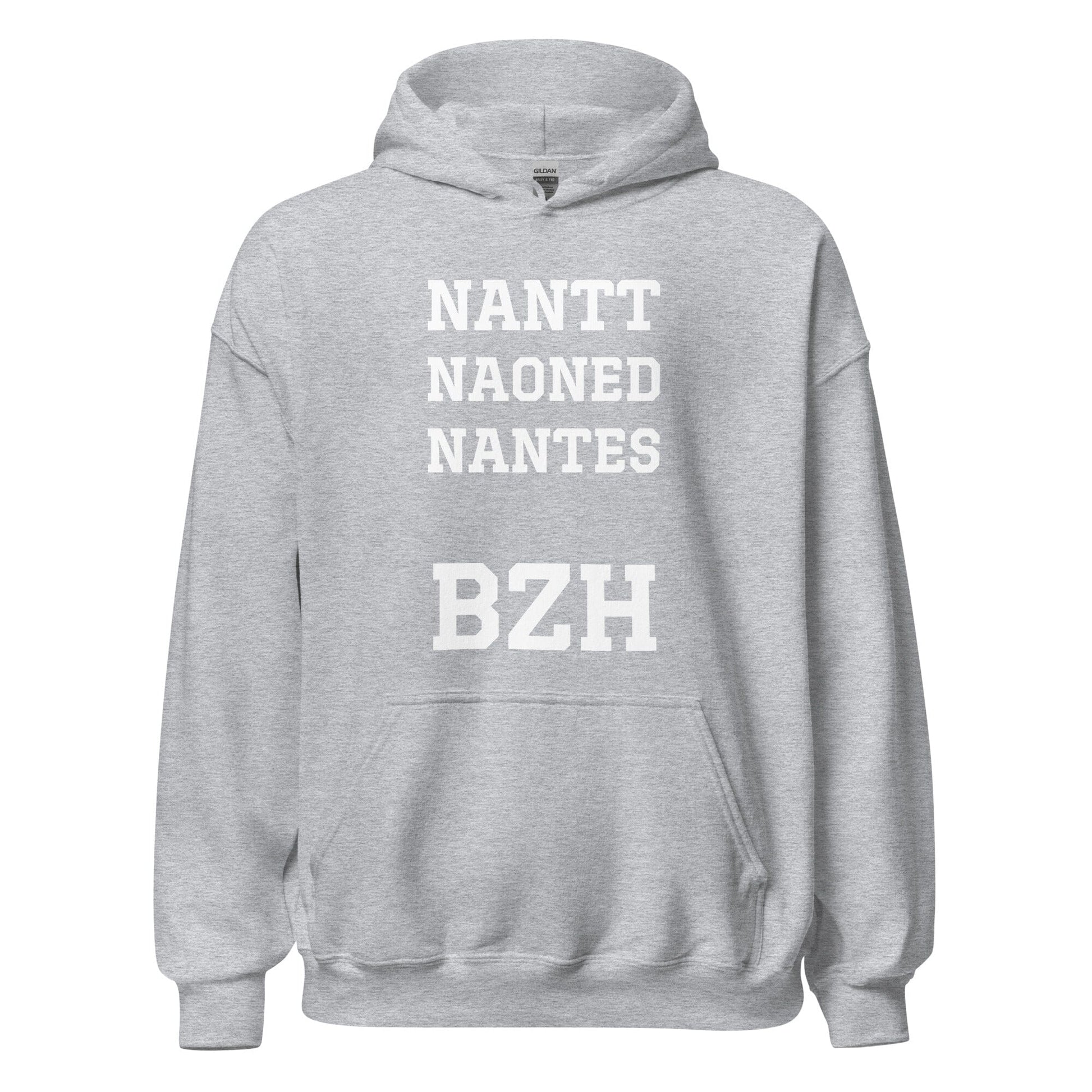 Sweatshirt homme à capuche Nantes=BZH sweat-shirt Bevet Breizh Gris Sport S 