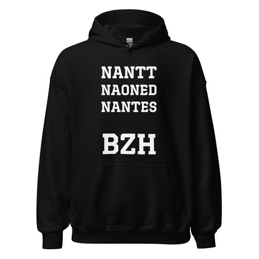 Sweatshirt homme à capuche Nantes=BZH sweat-shirt Bevet Breizh Noir S 