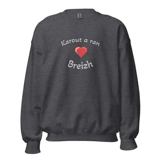 Sweatshirt homme Karout a ran Breizh sweat-shirt Bevet Breizh Gris Foncé Chiné 4XL 