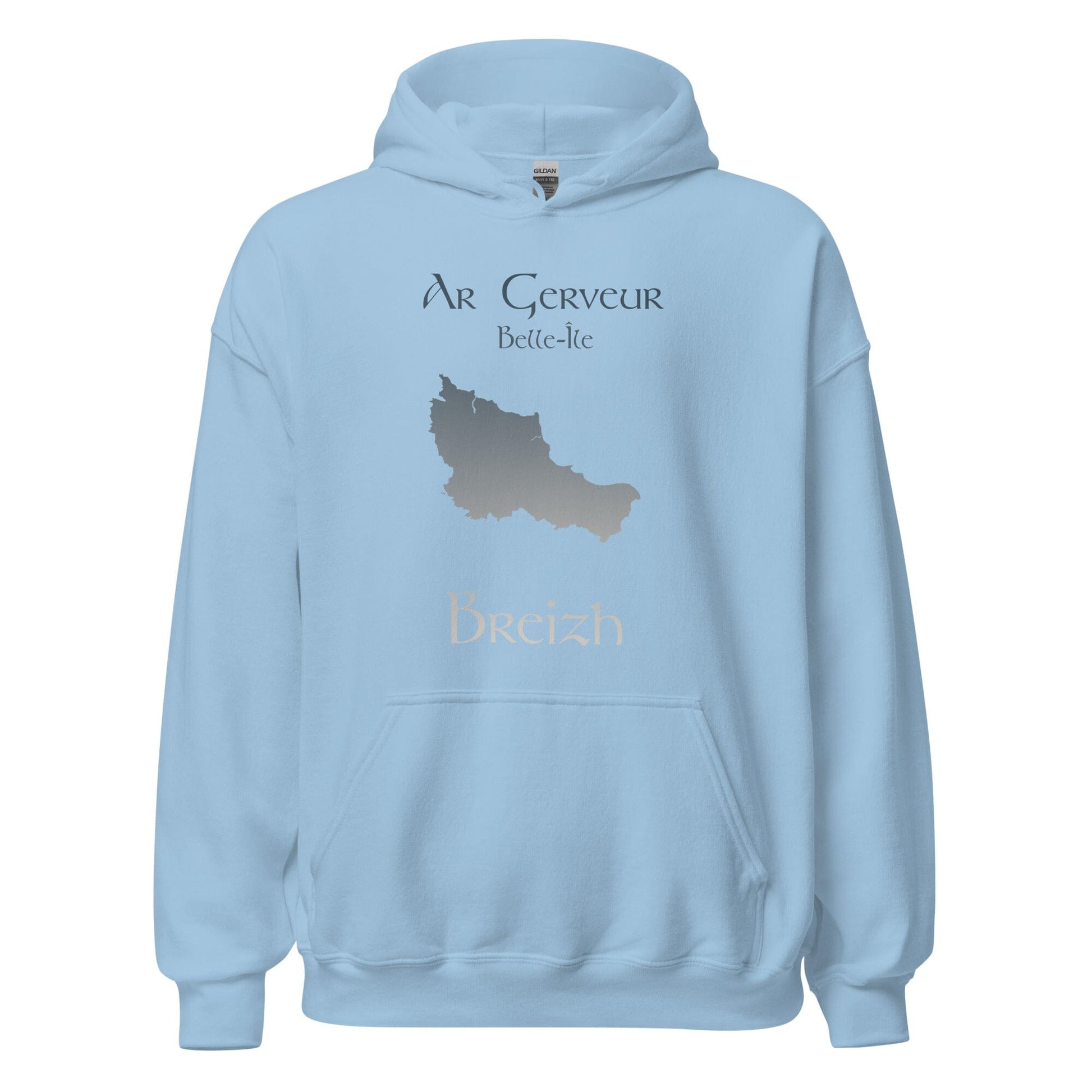 Sweatshirt unisexe à capuche Ar Gerveur Belle-Île sweat-shirt Bevet Breizh Bleu Clair S 