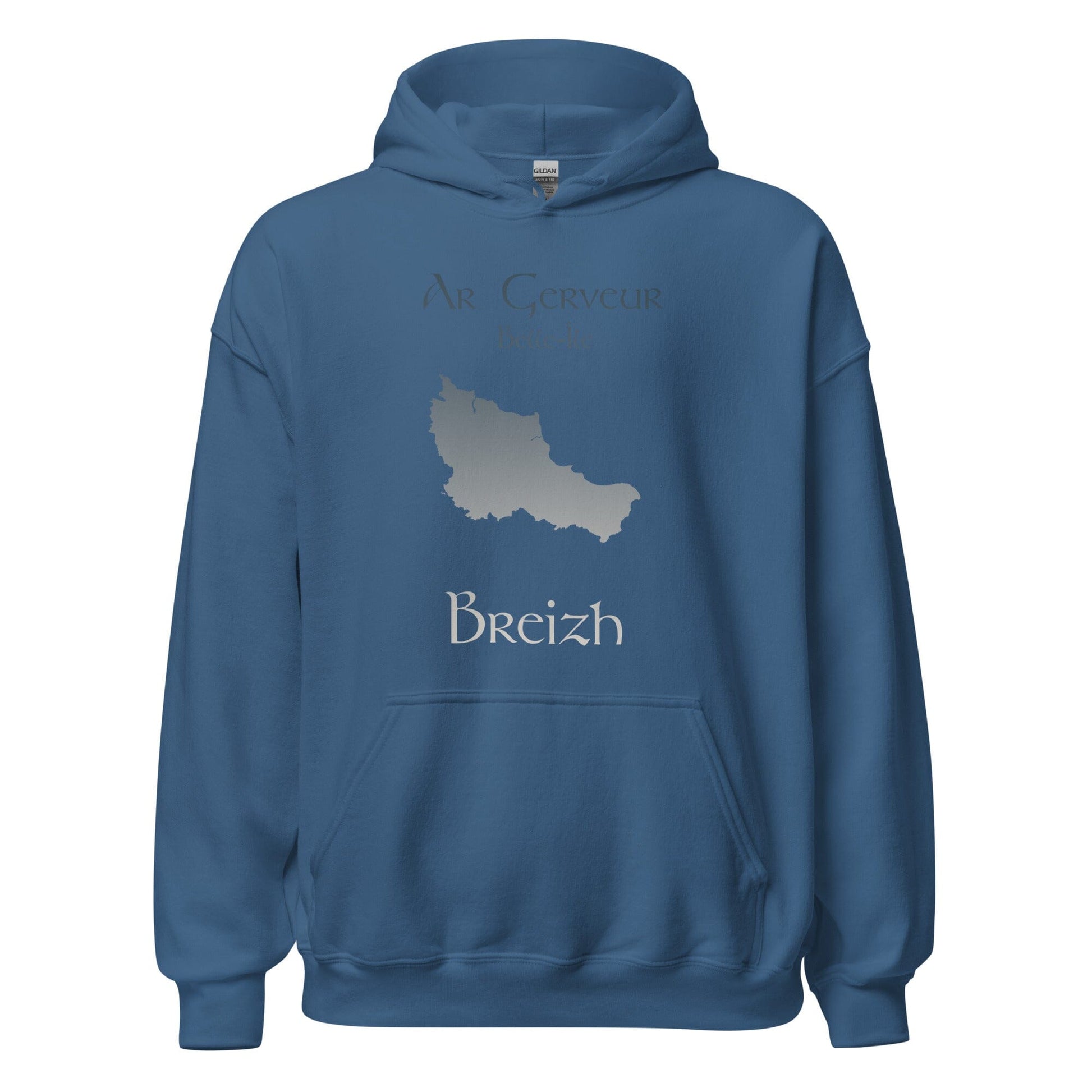 Sweatshirt unisexe à capuche Ar Gerveur Belle-Île sweat-shirt Bevet Breizh Bleu Indigo S 